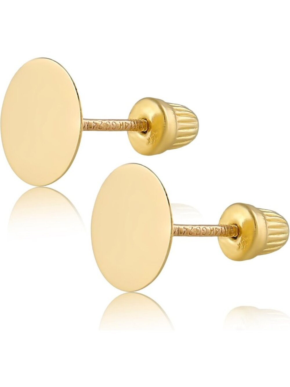 Solid 14k & 10k Yellow Gold Stud Earrings for Sensitive Ears - Minimalist Dot